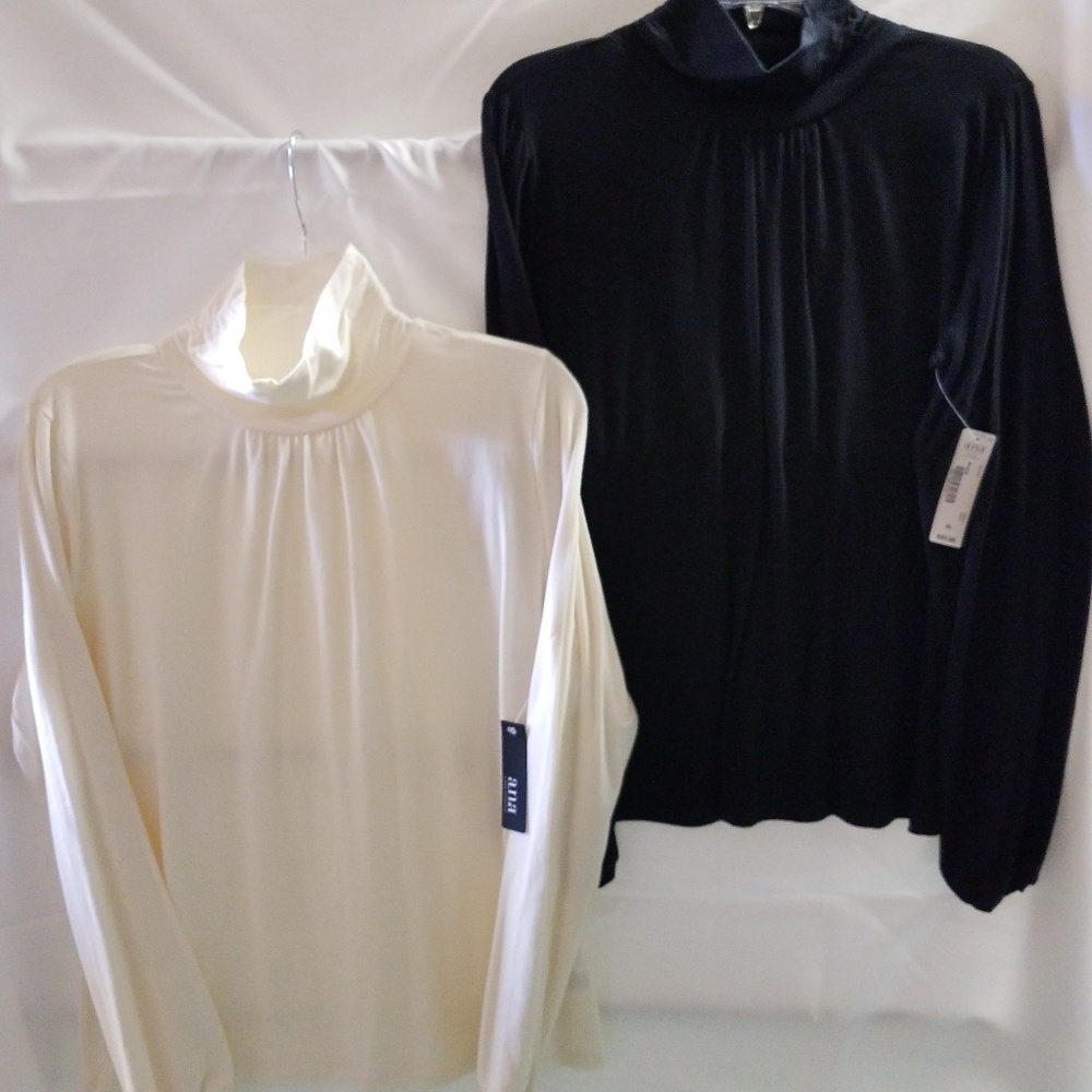 NWT, White & Black long sleeve tops,